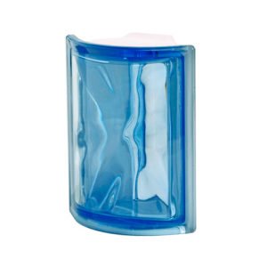 pustak szklany łukowy Angolare Blu O luksfery zakończeniowe glass block
